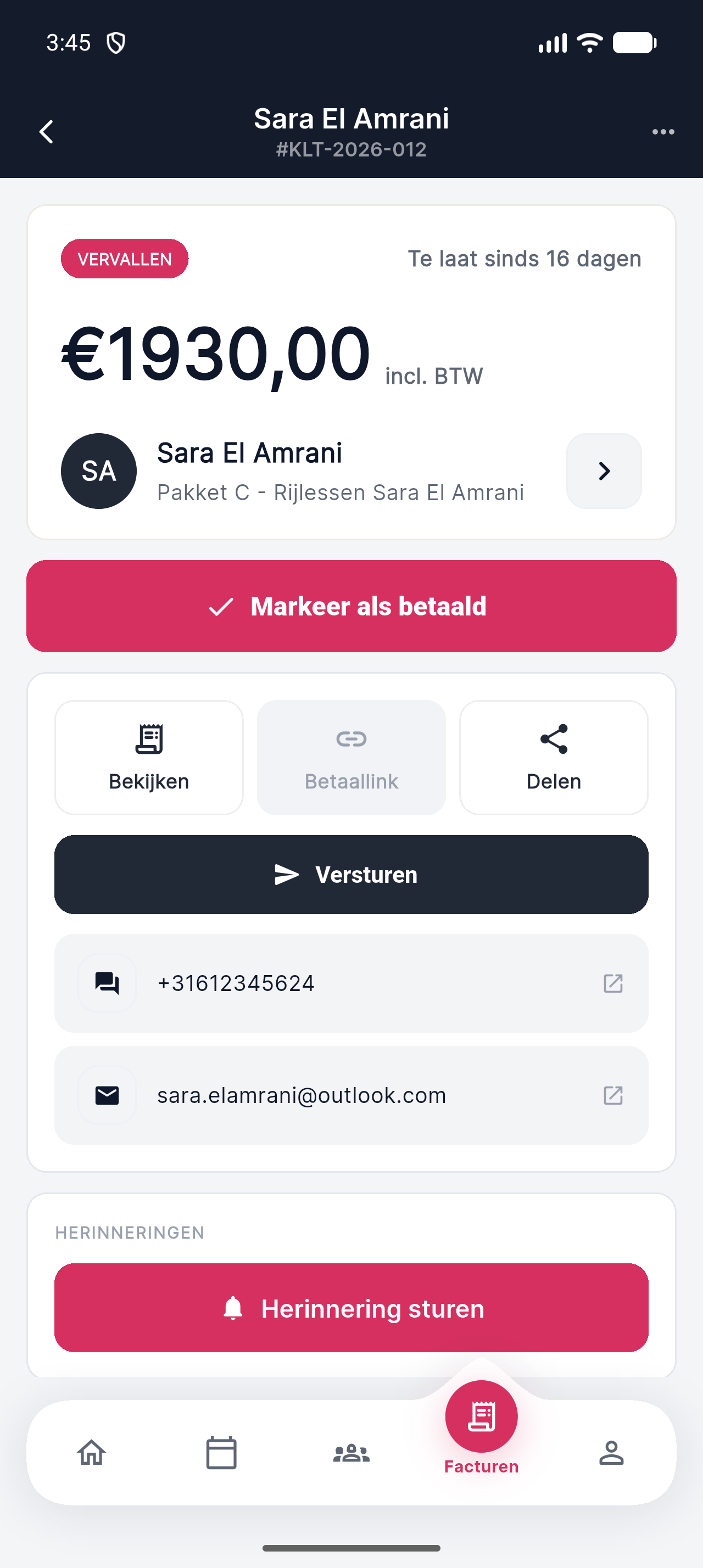 Factuur detail