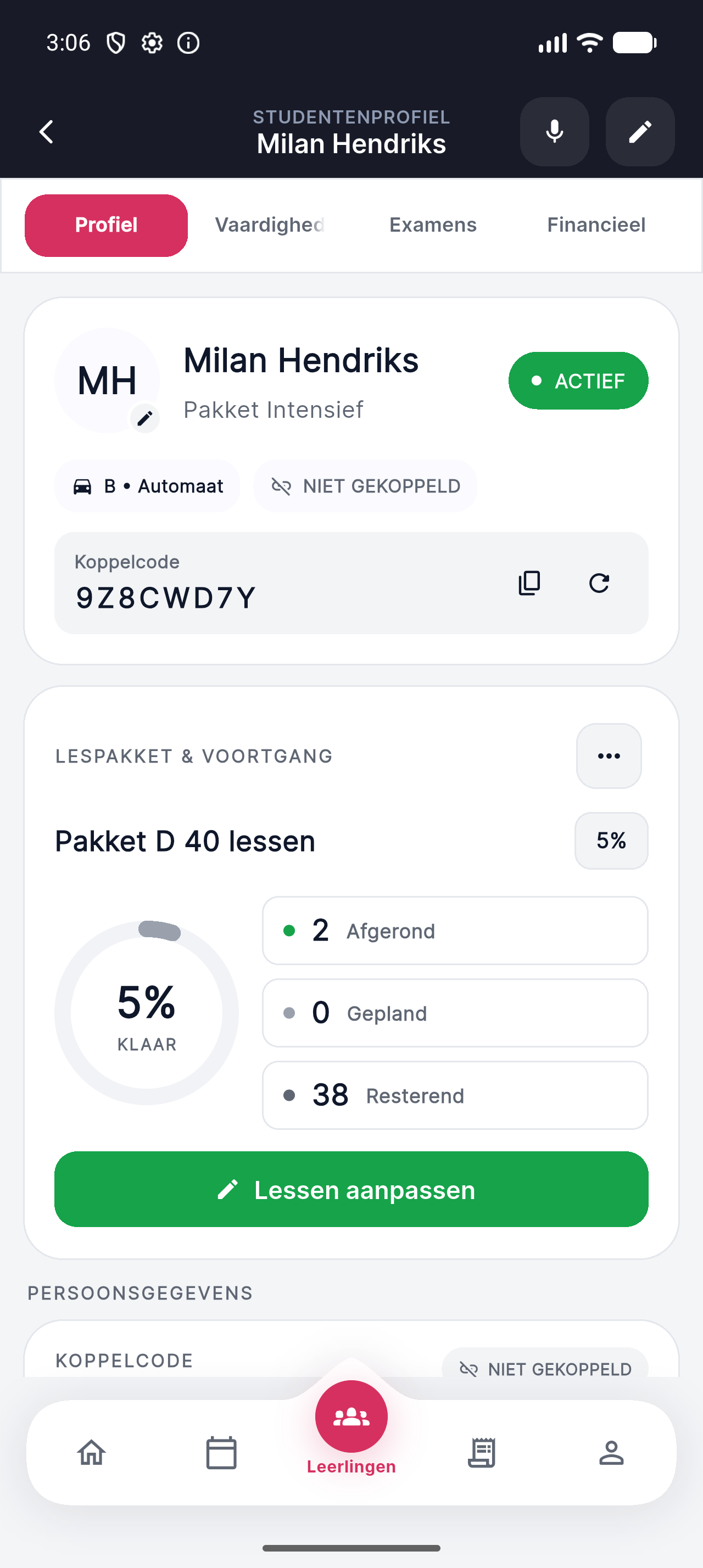 Leerling profiel